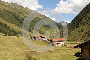 Swiss alp stable on farm land