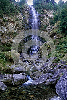 Swiss alpine waterfall