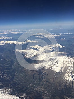 The swiss alps from above