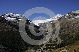Swiss Alps: Alp GrÃ¼m, Mountain-landscape upper engadin