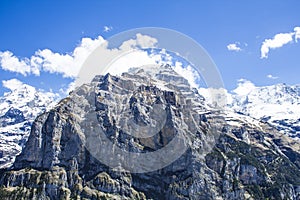 Swiss Alps. Alpine mountains. Mountain landscape. Tourist photo. Spring