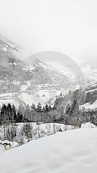 Swiss Alps covered in snow