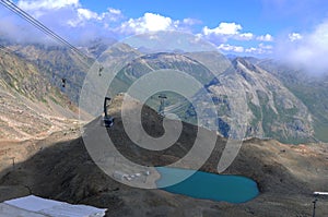 Swiss Alps: The Diavolezza cable car near Pontresina photo