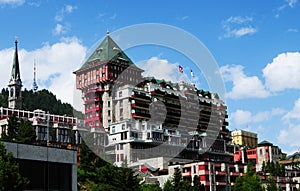 Swiss Alps: The legendary Badrutt palace hotel in St. Moritz