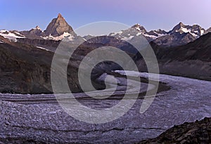 Swiss Alps with Matterhorn at dawn