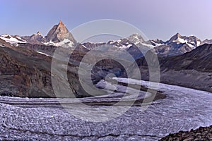 Swiss Alps with Matterhorn at dawn