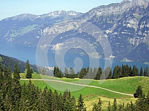 Swiss Alps Mountain and lake landscape