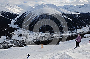 Mountain-view to the Jakobshorn from Parsenn above Davos-City photo
