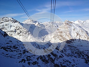 Swiss alps summits at Diavolezza-Lagalb view from Cable car station6, Switzerland