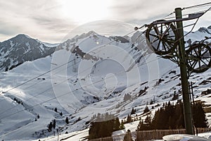 Schwäizer Alpen Op Sonnenënnergang 