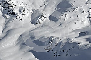 Swiss Alps. Wilderness Skiing