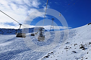 Swiss alps: Wintersport transport at Parsenn above Davos-City photo