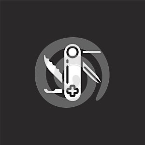 swiss army knife icon. Filled swiss army knife icon for website design and mobile, app development. swiss army knife icon from