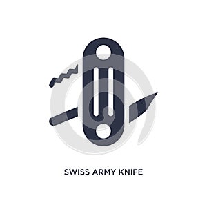 swiss army knife icon on white background. Simple element illustration from camping concept