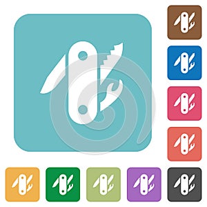 Swiss army knife rounded square flat icons