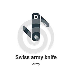 Swiss army knife vector icon on white background. Flat vector swiss army knife icon symbol sign from modern army collection for