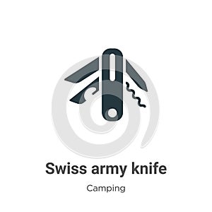 Swiss army knife vector icon on white background. Flat vector swiss army knife icon symbol sign from modern camping collection for