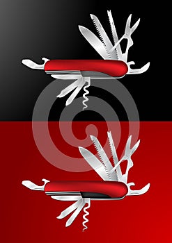 Swiss Army Knife Vector Illustration