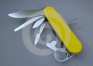 Swiss army knife yellow
