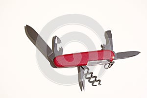 Swiss army, red, pocket knife tool. Compact model