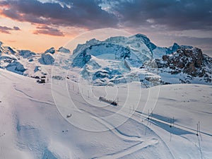 Swiss beauty, rack railway going to Gornergrat train station