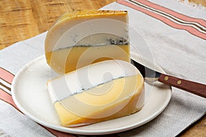 Swiss cheese collection, gruyere cheese made from unpasteurized cow\'s milk