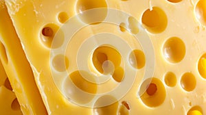 swiss cheese with holes, close-up