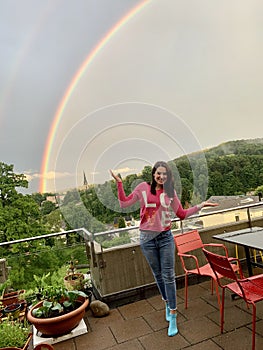 Woman with Rainbow photo