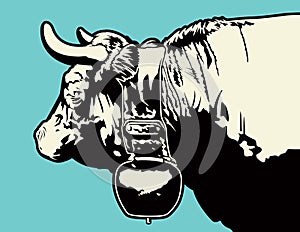 Swiss Cow Vector Illustration Graphic.