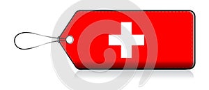 Swiss emogi flag, Label of  Product made in Switzerland photo