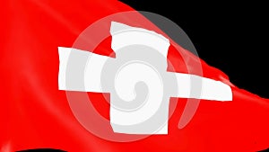 Swiss flag waving - 3D video