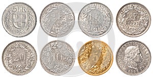 Swiss Franc coin set