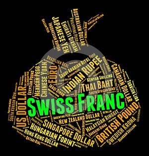 Swiss Franc Means Worldwide Trading And Coinage