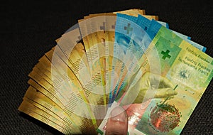 Swiss francs mixed in cash 27.5.2021