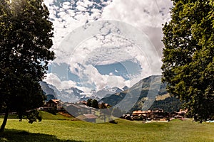 Swiss houses in the mountings - Lauterbrunnen Valley, Switzerland