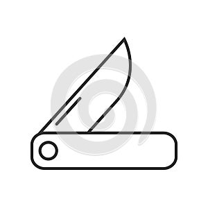 Swiss knife icon or logo line art style.