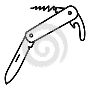 Swiss knife icon, outline style