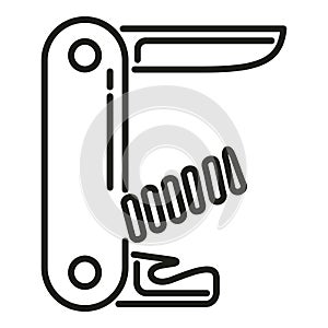 Swiss knife icon outline vector. Army multitool