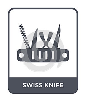 swiss knife icon in trendy design style. swiss knife icon isolated on white background. swiss knife vector icon simple and modern