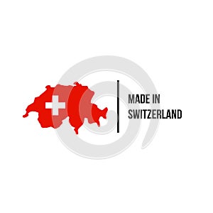 Swiss made icon Switzerland flag map quality seal