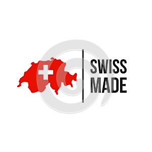 Swiss made Switzerland map flag seal icon