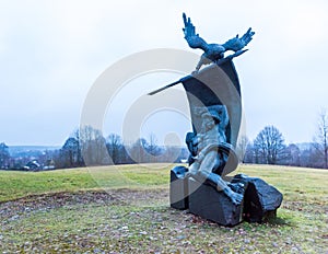 Swiss monument at the Berezina river , Belarus