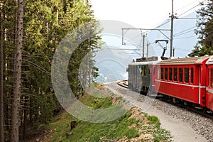 Swiss mountain train Bernina Express