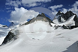 Swiss mountains and glaciers photo