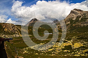 Swiss mountains seen fom the Bernina Express train