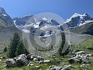 Swiss mountains in the summer