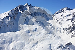 Swiss mountains in Winter