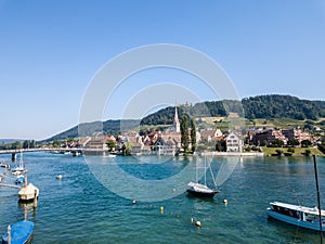 Swiss old town Stein am Rhein - famous tourist attraction