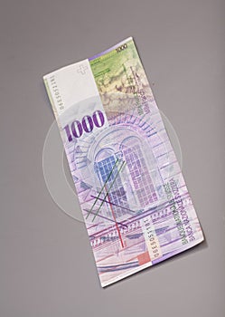 Swiss one thousand Franc notes