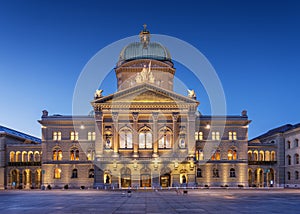 The Swiss Parliament Building at Blue Hour